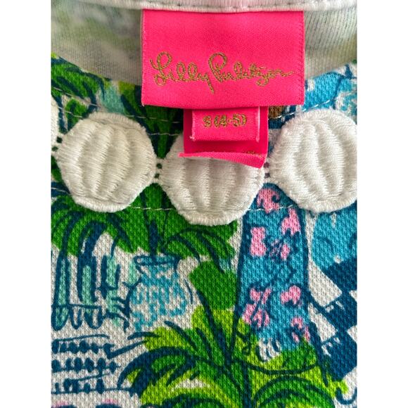 Lilly Pulitzer Dress Girls S 4/5 Lilly On Holiday Sprout Green Tropical NWOT - Picture 3 of 4